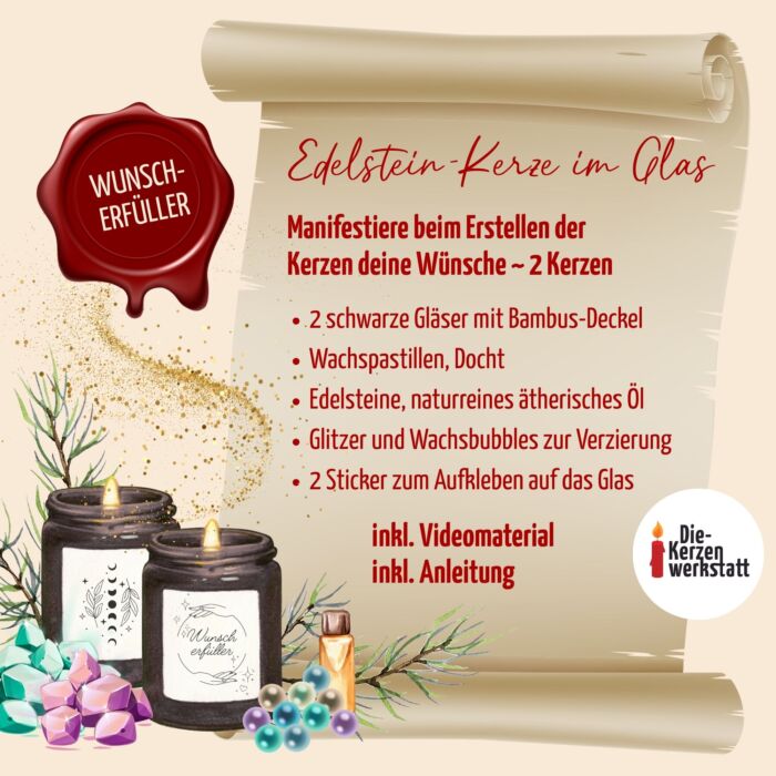Adventskalender Winterzauber Edelsteinkerze