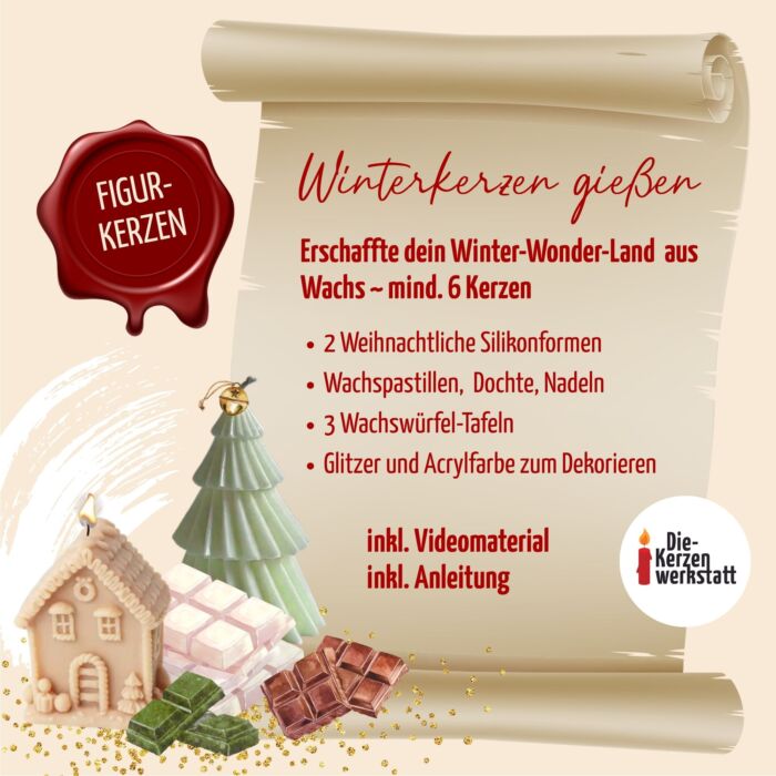 Adventskalender Winterzauber Winterkerzen